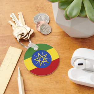 Ethiopia flag key ring