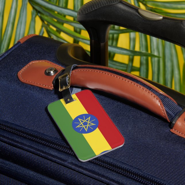 Ethiopia flag luggage tag (Front Insitu 1)