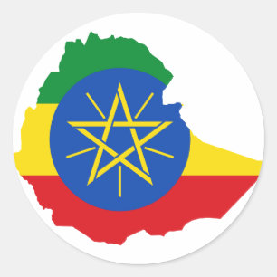 Ethiopia Flag Map ET Classic Round Sticker