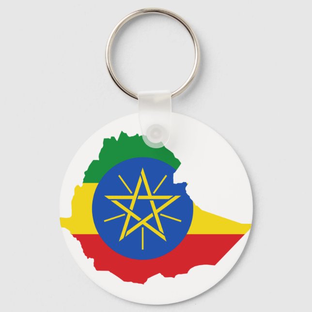 Ethiopia Flag Map ET Key Ring (Front)