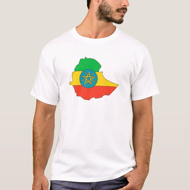 Ethiopia Flag Map full size T-Shirt (Front)