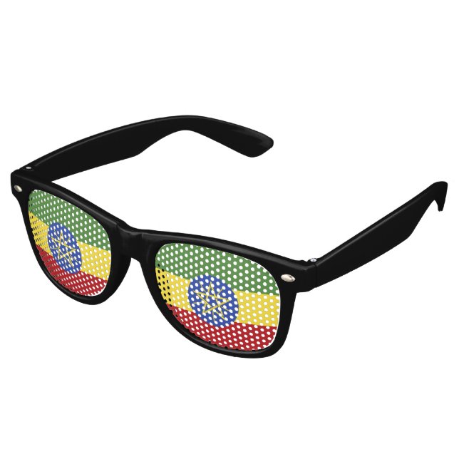 Ethiopia flag retro sunglasses (Angled)