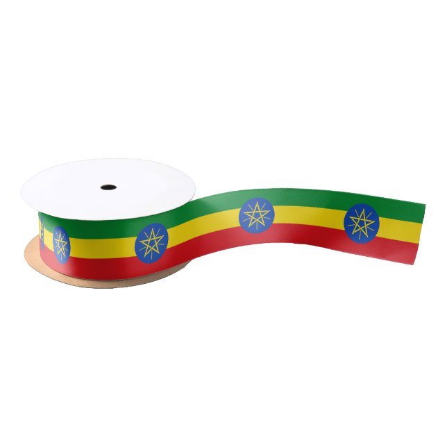 Ethiopia Flag Satin Ribbon (Spool)