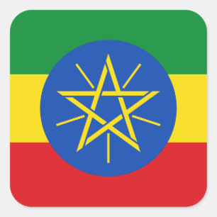 Ethiopia Flag Square Sticker