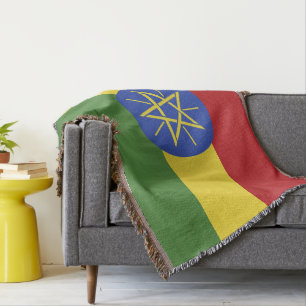 Ethiopia flag throw blanket