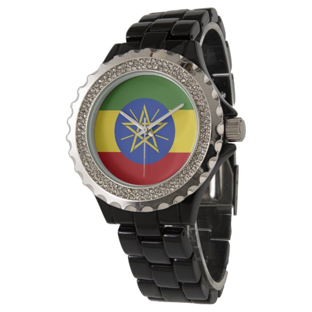 Ethiopia flag watch (Angled)
