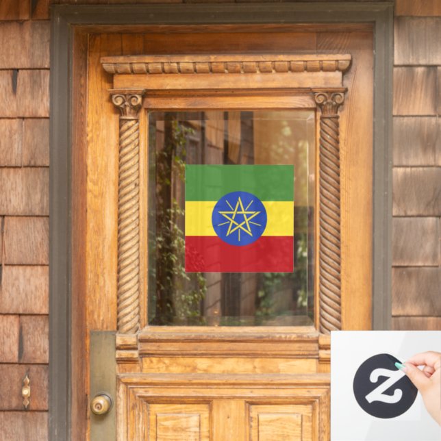 Ethiopia flag window cling (Home Door)