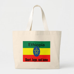 Ethiopia heart hope and home large tote bag
