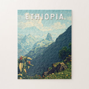 Ethiopia Illustration Travel Art Vintage Jigsaw Puzzle