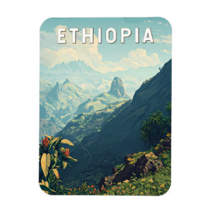 Ethiopia Illustration Travel Art Vintage Magnet