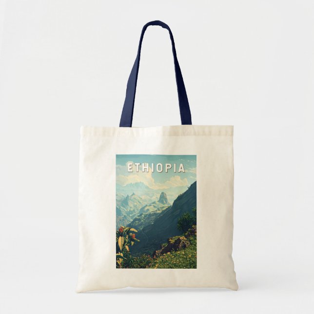 Ethiopia Illustration Travel Art Vintage Tote Bag (Front)