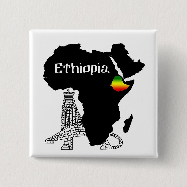 ETHIOPIA / LION of JUDAH 15 Cm Square Badge (Front)