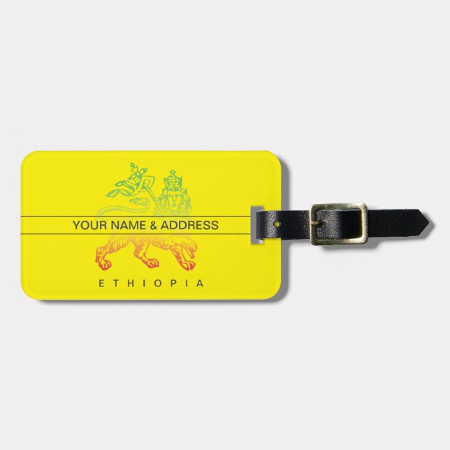 Ethiopia Lion of Judah Luggage Tag (Front Horizontal)