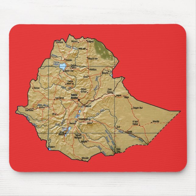 Ethiopia Map Mousepad (Front)