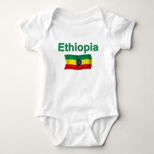 Ethiopia National Flag (w/inscription) Baby Bodysuit