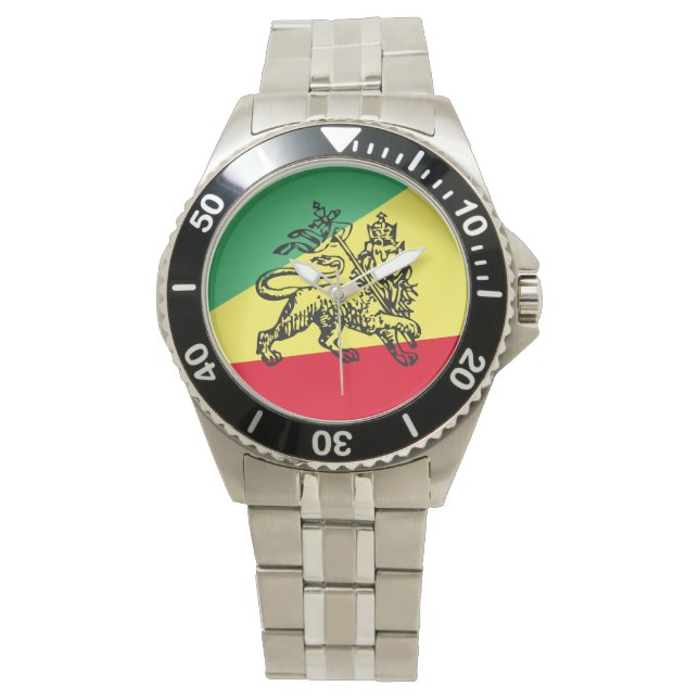 Ethiopia Rasta Lion of Judah Accessory Ethiopia Watch (Front)