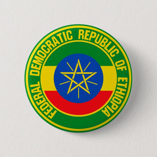 Ethiopia Round Emblem 6 Cm Round Badge (Front)