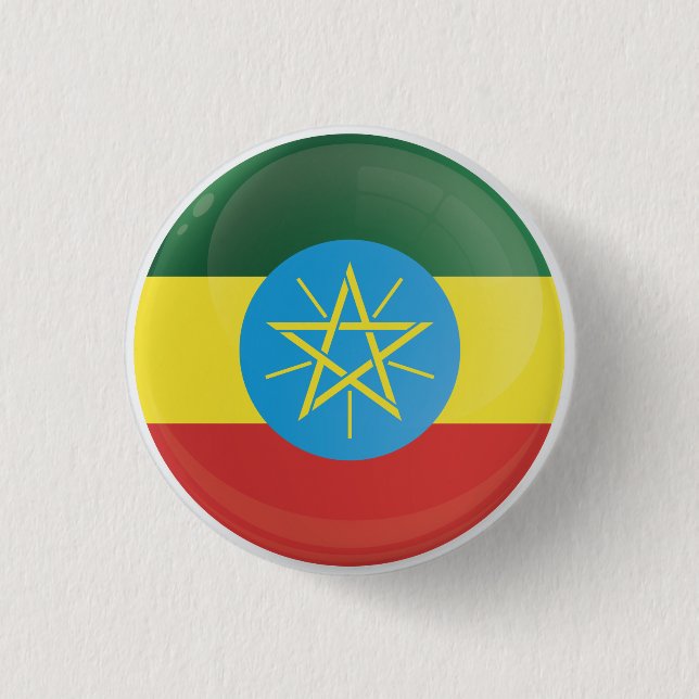 Ethiopia  Round Icon Flag 3 Cm Round Badge (Front)
