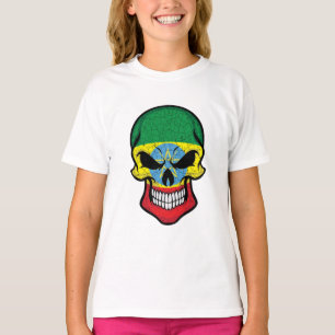 Ethiopia Smiling Skull Flag T-Shirt