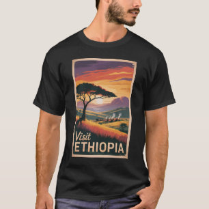 Ethiopia Sunset Travel Art Vintage T-Shirt