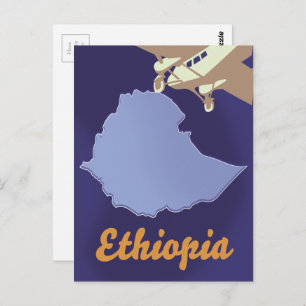 Ethiopia travel poster postcard