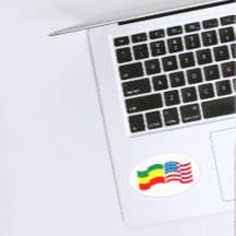 Ethiopia - USA  Rectangular Sticker