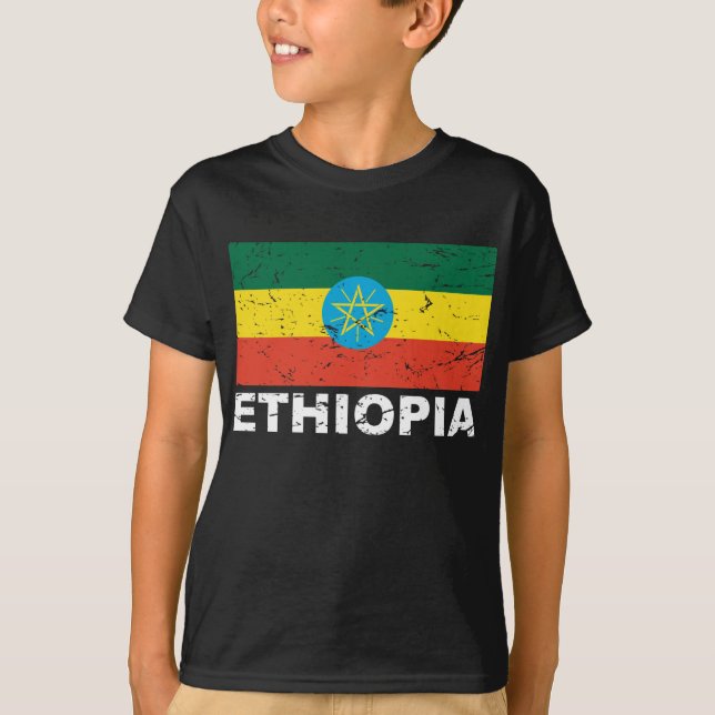 Ethiopia Vintage Flag T-Shirt (Front)