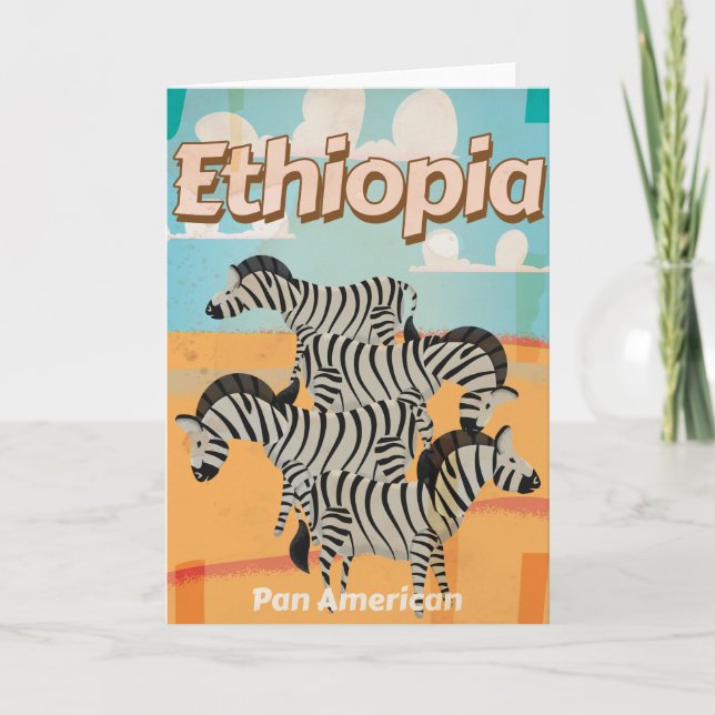 Ethiopia Vintage Travel Poster Holiday Card (Front)