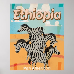Ethiopia Vintage Travel Poster. Poster