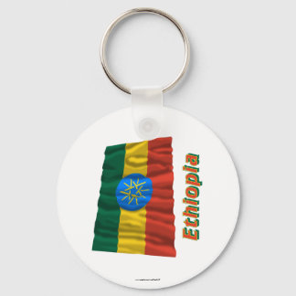 Ethiopia Waving Flag with Name Key Ring