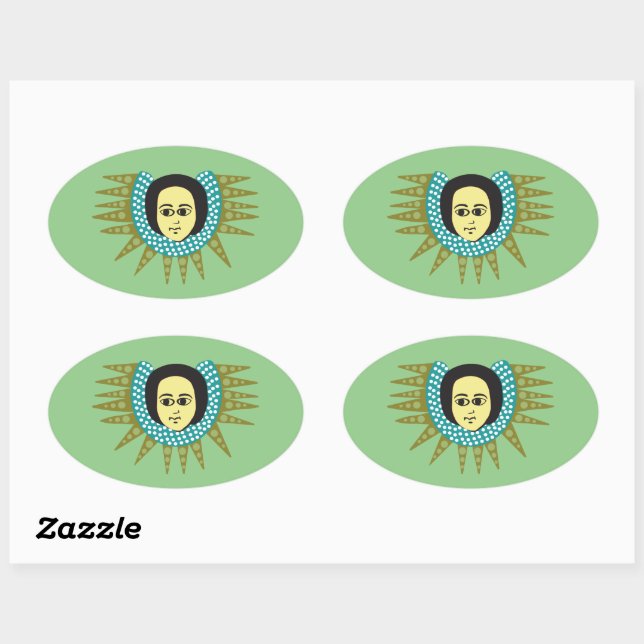 Ethiopian Angel Oval Sticker (Sheet)