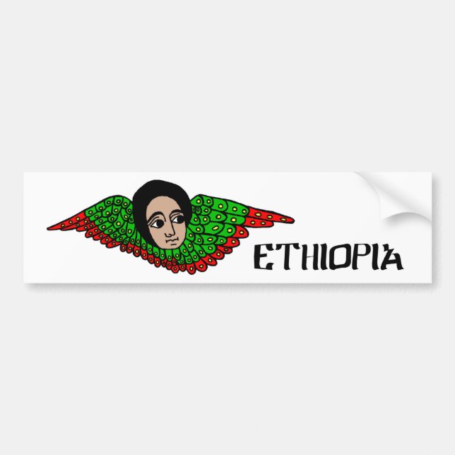 Ethiopian angel red-green-yellow bumper sticker (Front)