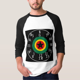Ethiopian BLK Star Clock - Amharic-English Numbers T-Shirt