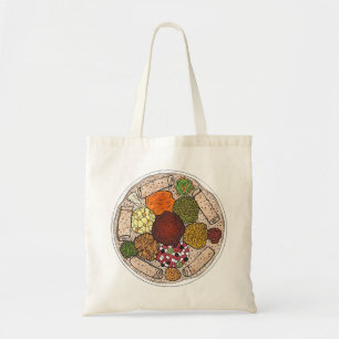Ethiopian Cooking Food Platter Injera Wat Lentils Tote Bag