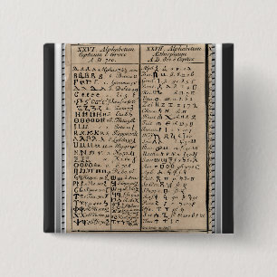 Ethiopian-Coptic Alphabet 15 Cm Square Badge