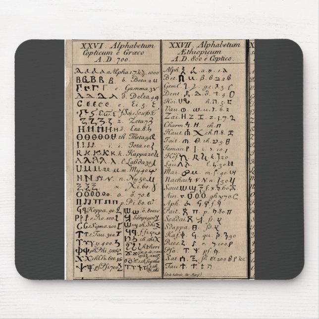 Ethiopian-Coptic Alphabet Mouse Mat (Front)