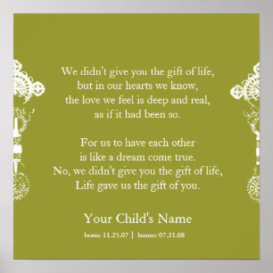 Ethiopian Cross - Adoption Poem Poster