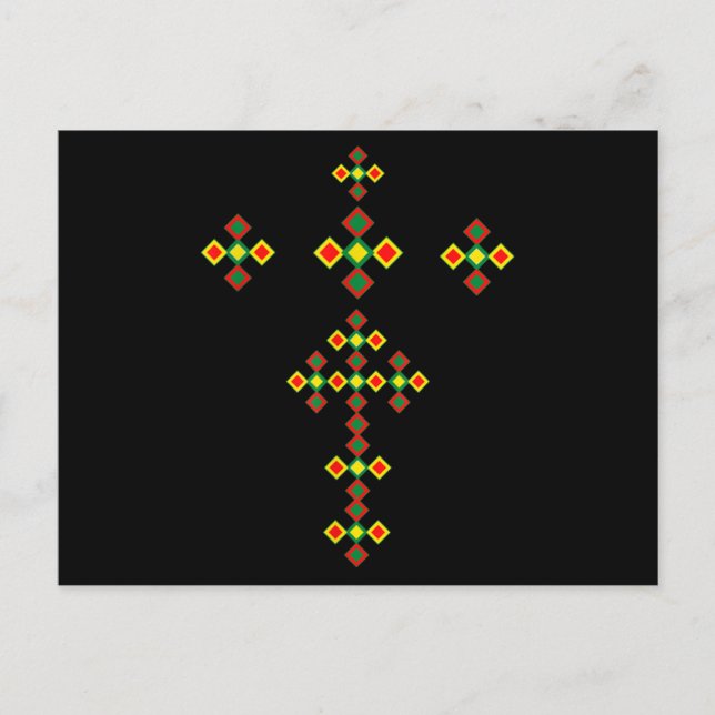 Ethiopian Cross Art Ethiopian Traditional Clothes Postcard (Front)