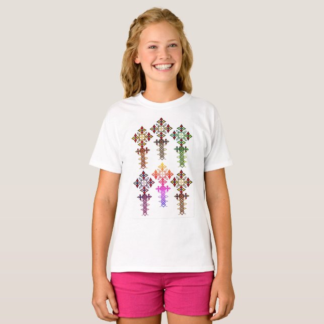 Ethiopian Cross T-Shirt - Girls (Front Full)