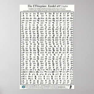 Ethiopian Fidel Feedel Alphabet Amharic Poster