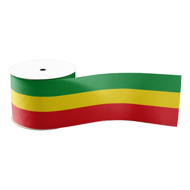 Ethiopian flag colours ribbon, Africa, Ethiopia Grosgrain Ribbon (Spool)