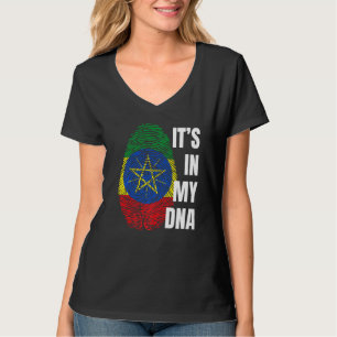 Ethiopian Flag Dna Fingerprint Black History Month T-Shirt
