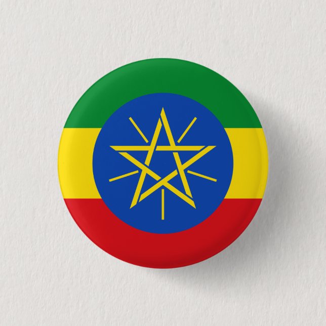Ethiopian Flag, Flag of Ethiopia 3 Cm Round Badge (Front)