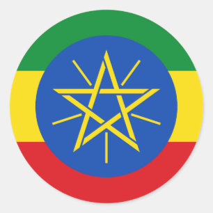 Ethiopian Flag, Flag of Ethiopia Classic Round Sticker