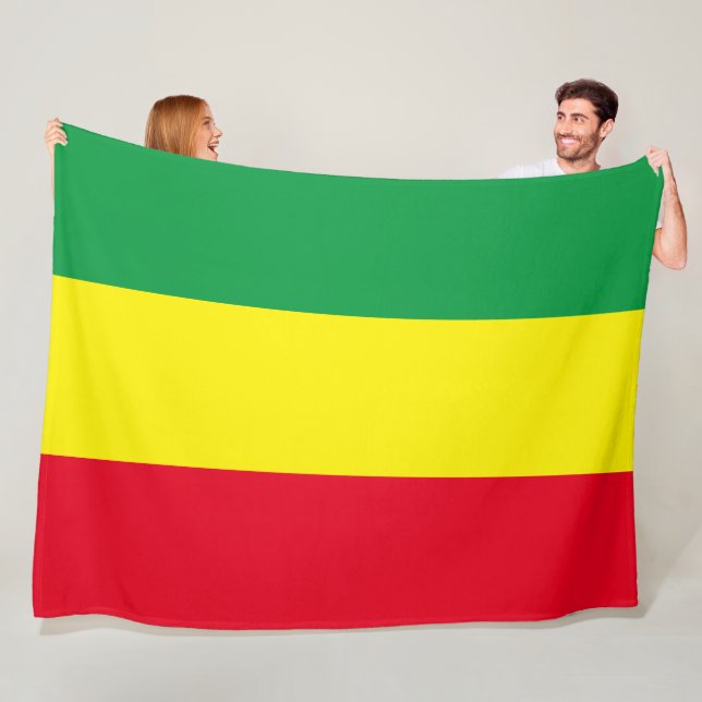 Ethiopian Flag Fleece Blanket (In Situ)