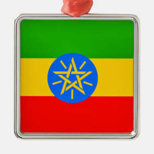 Ethiopian flag metal tree decoration