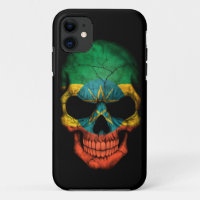 Ethiopian Flag Skull on Black