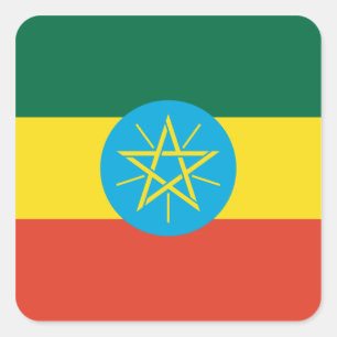 Ethiopian Flag Square Sticker