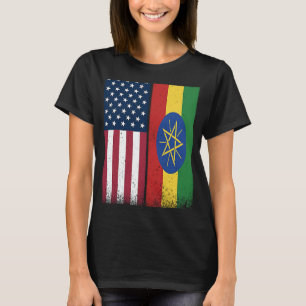 Ethiopian Flag  USA And Ethiopia Flags Proud Ethio T-Shirt