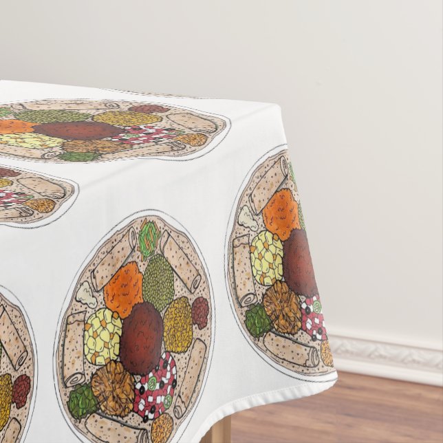 Ethiopian Food Platter Injera Dinner Restaurant Tablecloth (In Situ)